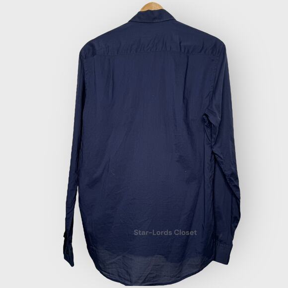 Vilebrequin Navy Blue Lightweight Button Up Shirt XS Cotton Voile Resort Casual - Picture 6 of 6